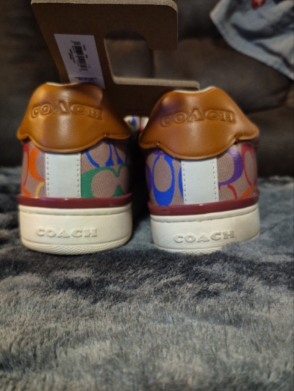 Coach Rainbow Signature Low-Top Sneakers - White Multi - Picture 2 of 7